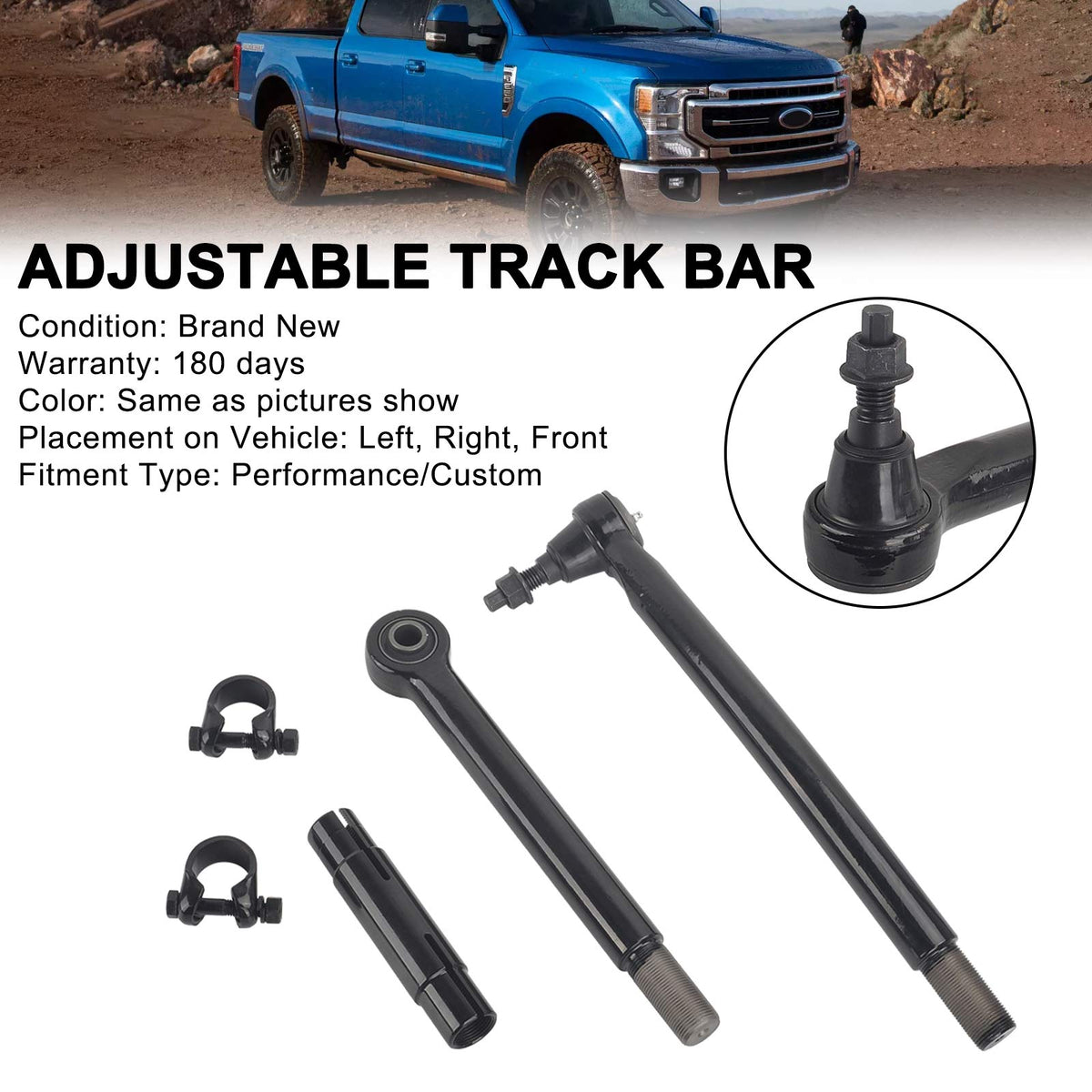 Front Adjustable Track Bar Lift Kits Fit Ford F250 F350 2017-2021 4X4 4WD 1.5-8"