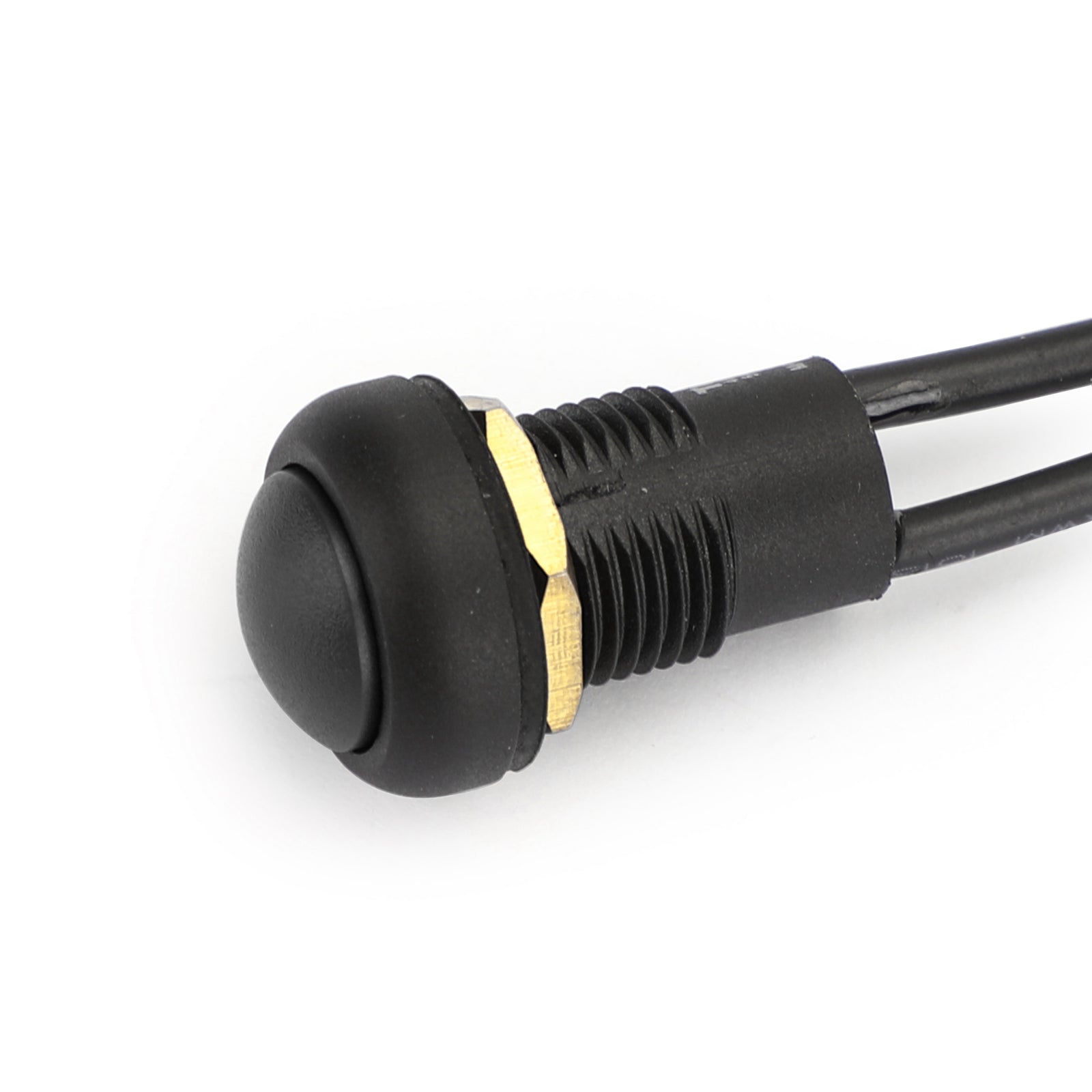 1Pcs Waterproof Momentary Reset ON/OFF Push Button Round Switch with Wire Black