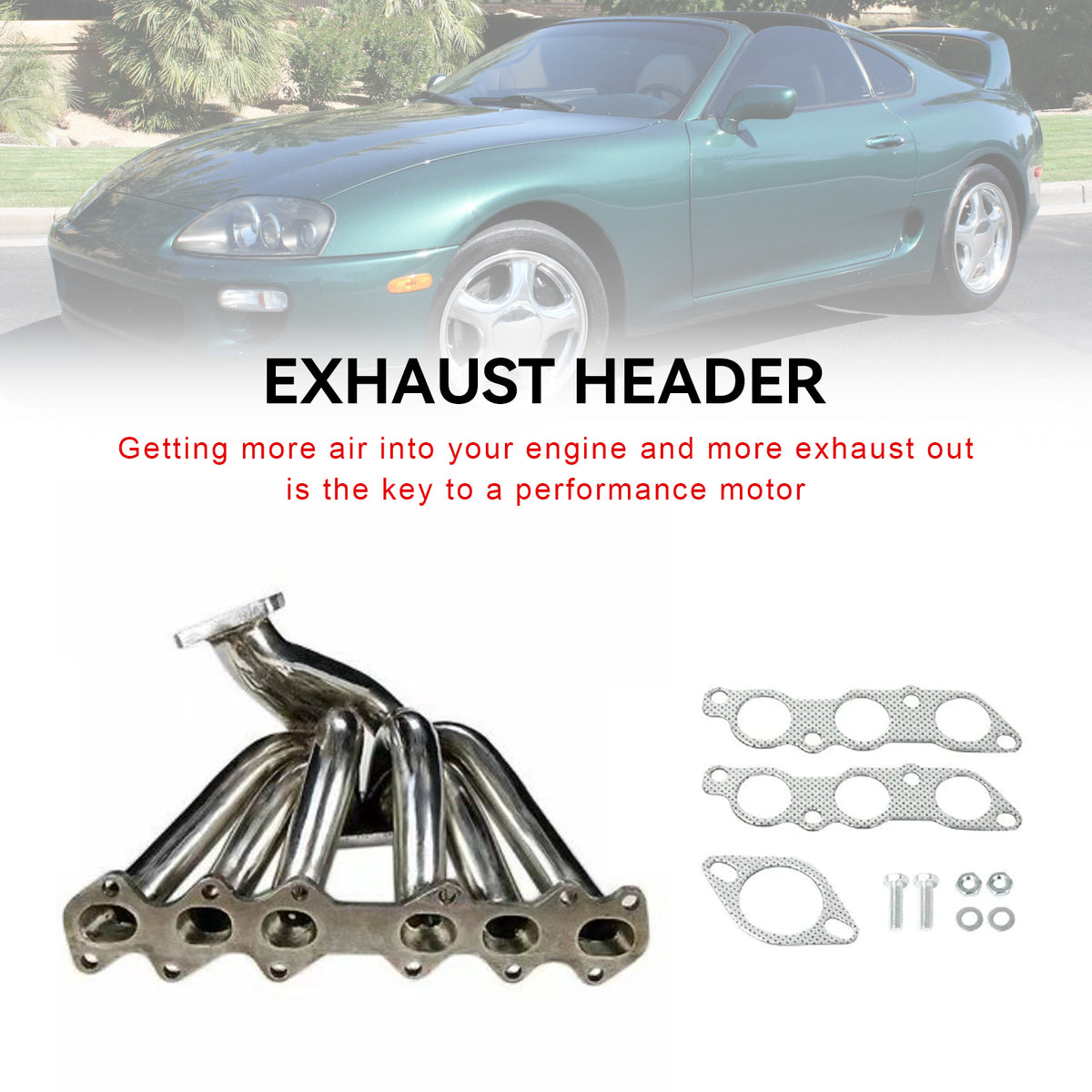 Non-Turbo Exhaust Header Manifold Fit Toyota Supra 3.0L 1993-1998