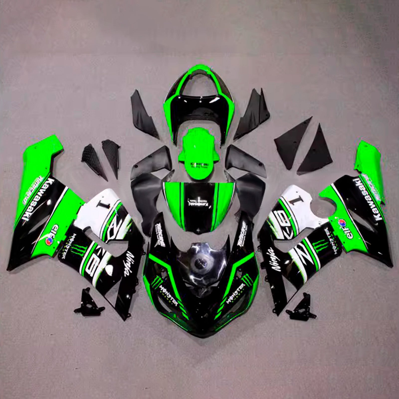 Injection Fairing Kit Bodywork Plastic ABS fit For Kawasaki ZX6R 636 2005-2006