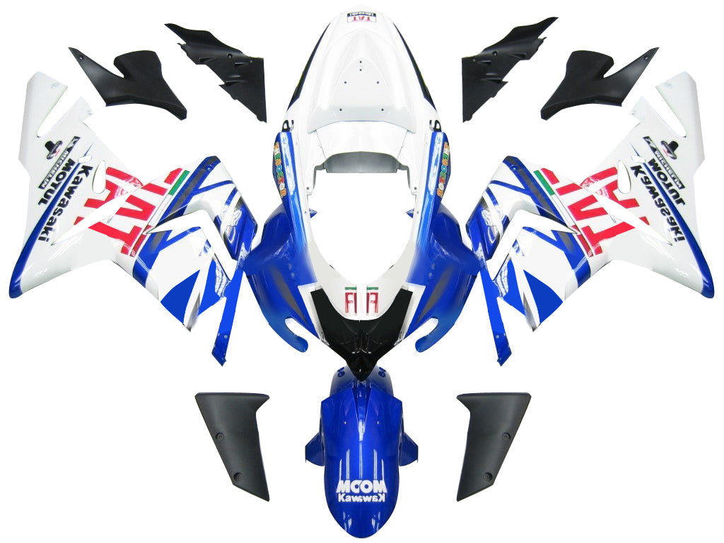 2004-2005 Kawasaki ZX 10R Blue White FIAT Racing Fairings Generic