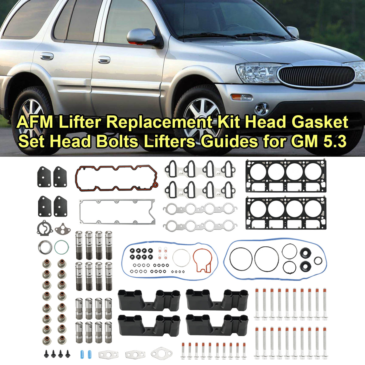 2007-2014 Chevrolet Suburban 1500 5.3L 5328CC 325CID V8 FLEX OHV, (16 Valve) AFM Lifter Replacement Kit Head Gasket Set Head Bolts Lifters Guides Generic