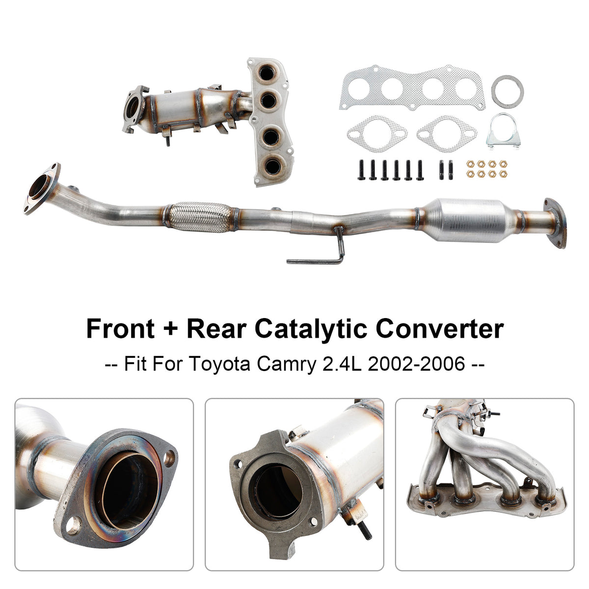 Front + Rear Exhaust Catalytic Converter For Toyota Camry 2.4L 2002 2003-2006