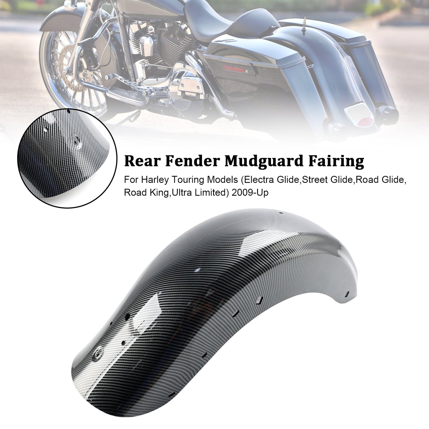 09-24 Harley Touring Electra Street Road Glide  Rear Fender Mudguard Fairing