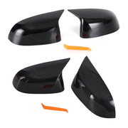 2x Black Rear View Side Mirror Cover Caps For BMW X3 X4 X5 X6 G01 G02 G05 G06