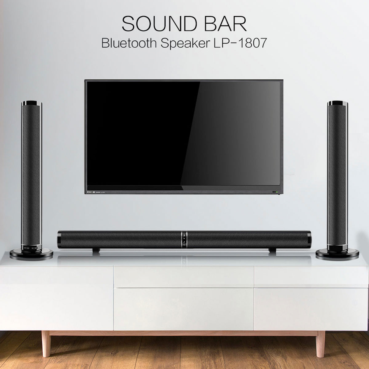 Detachable Surround Sound Bar Wireless Subwoofer 2 Speaker System Home Theater
