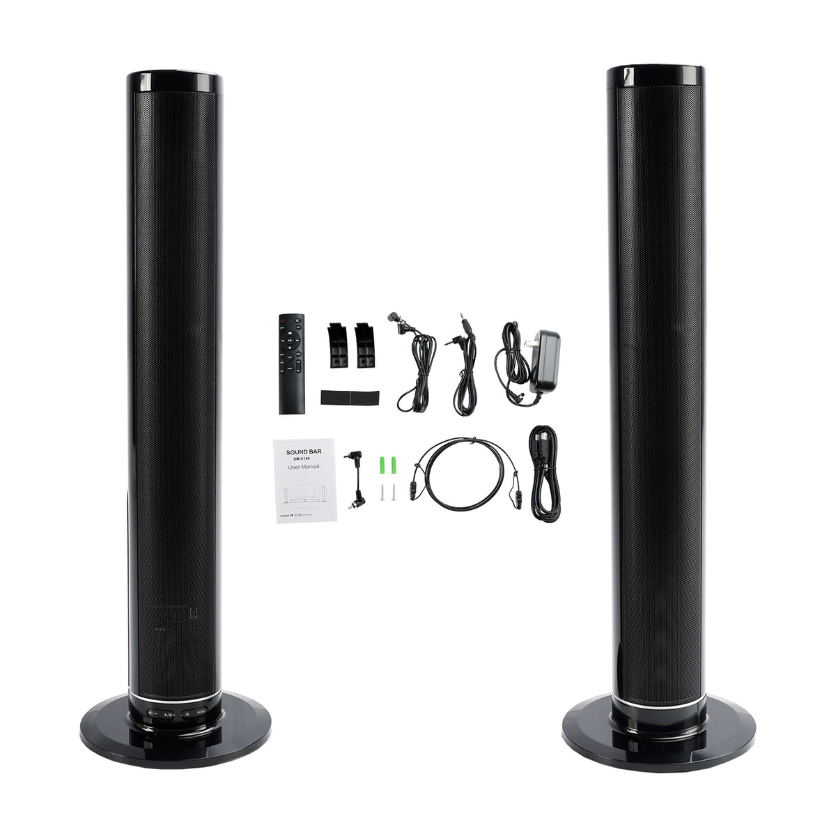 Detachable Surround Sound Bar Wireless Subwoofer 2 Speaker System Home Theater