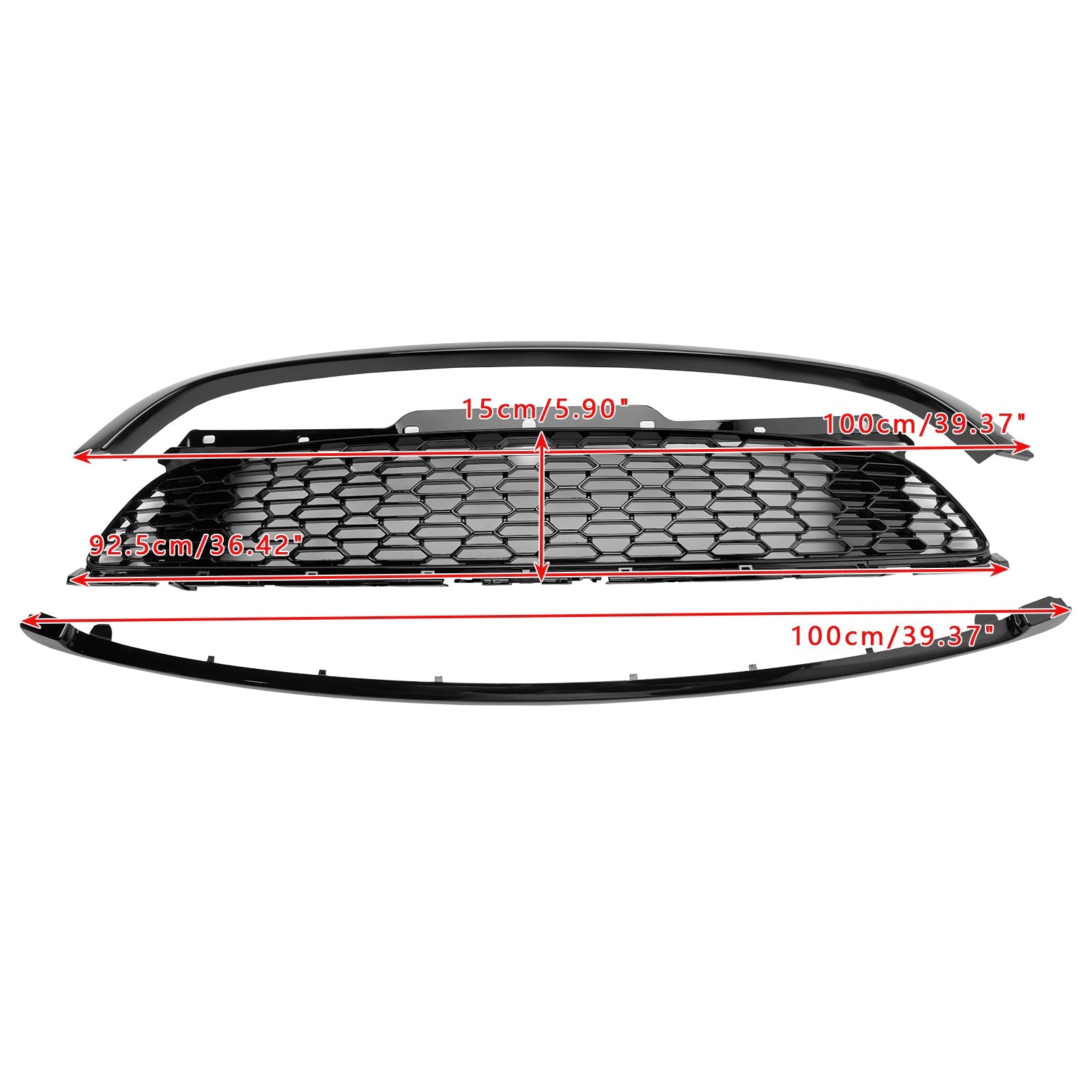 2011-2015 MINI R58 Cooper S & JCW 2-Door Coupe 3PCS Gloss Black Front Grill Grille