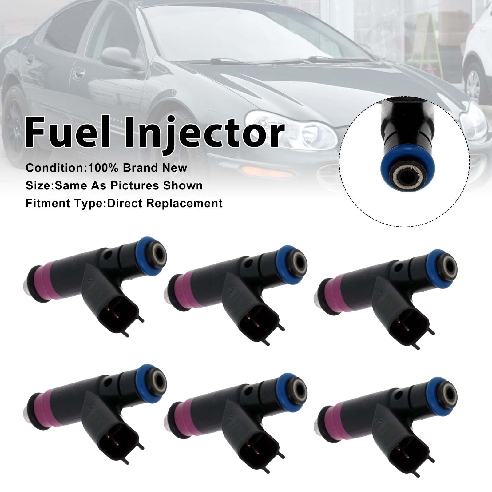 6Pcs Fuel Injector For Chrysler Concorde Intrepid 2.7L V6 2000 04591657AA