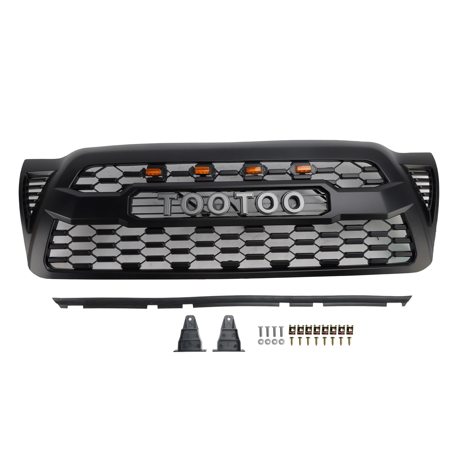 2005-2011 Toyota Tacoma W/LED Matte Black Front Bumper Grille Grill