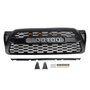 2005-2011 Toyota Tacoma W/LED Matte Black Front Bumper Grille Grill
