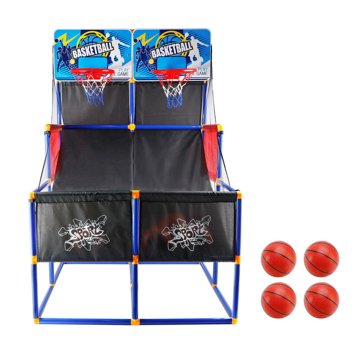 Kid Dual Shot Basketball Arcade Game With 4 Balls Easy Quick Assembling Gift