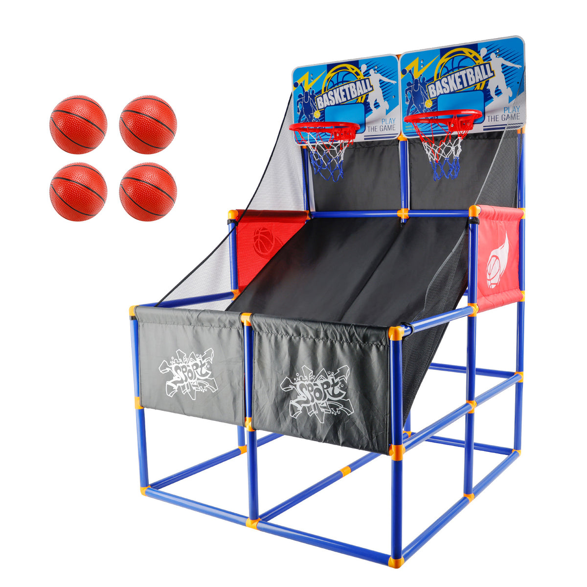 Kid Dual Shot Basketball Arcade Game With 4 Balls Easy Quick Assembling Gift