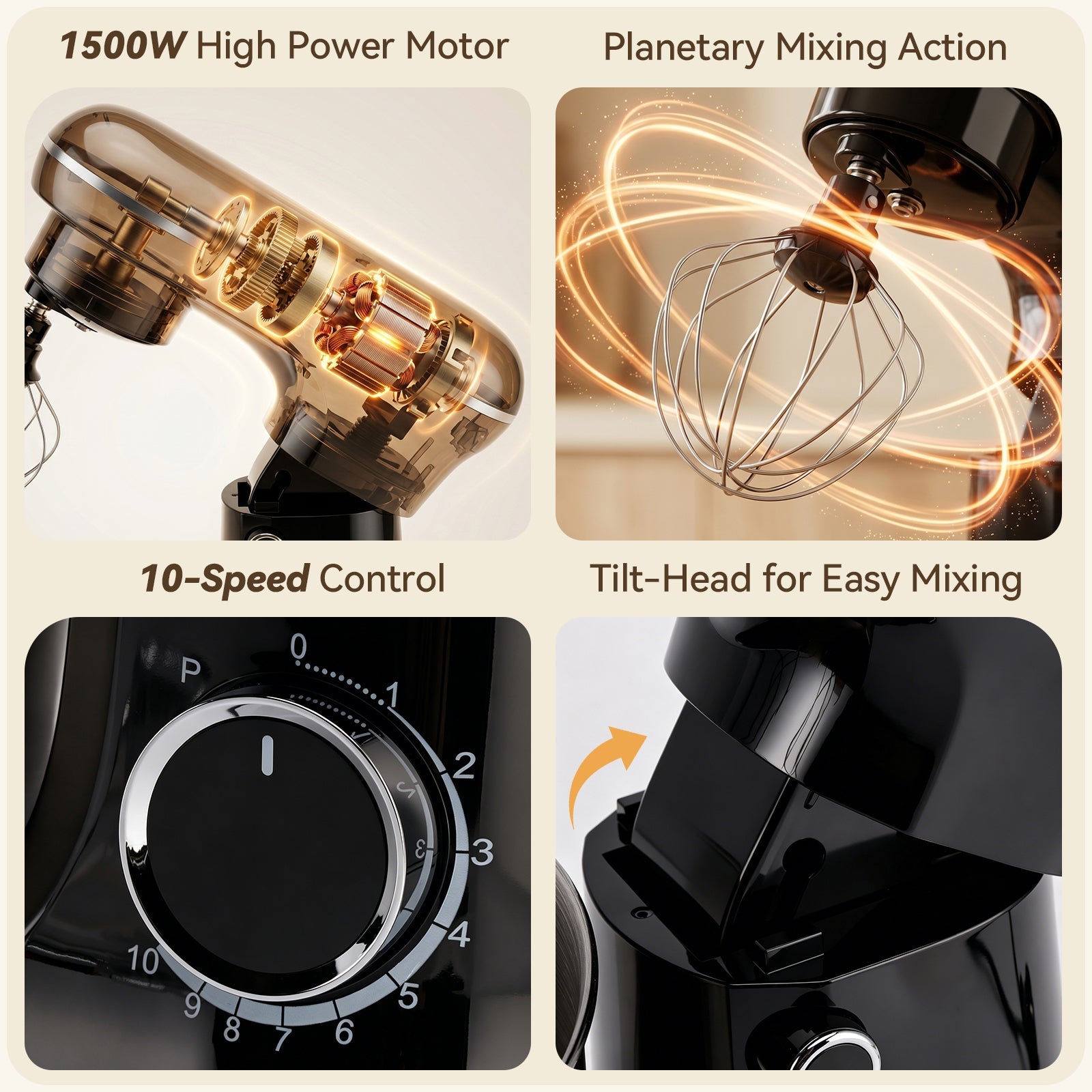 Dough Hook Electric dough mixers are suitable for home use. Balloon Whisk 5.2L Stand Mixer 3-In-1 Kitchen Mixer with Flat Beater