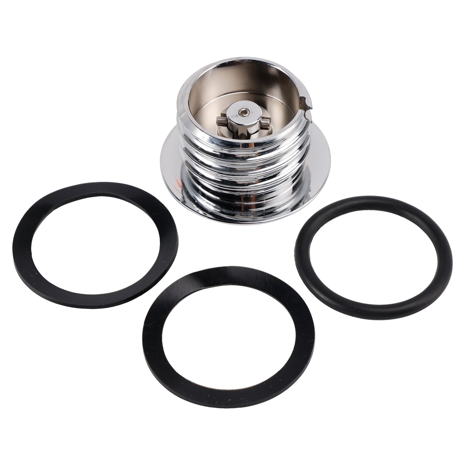 Chrome Billet Aluminum Pop Up Screw In Gas Cap Set For Touring Softail Dyna