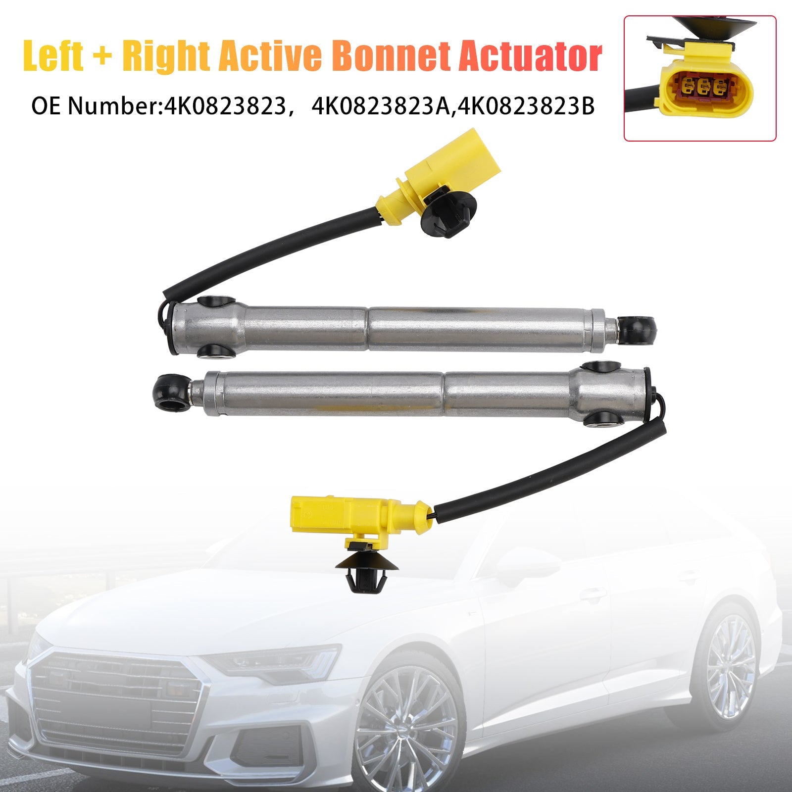Left Right Side Active Bonnet Actuator 4K0823823 For Audi A6 C8 2018-2021