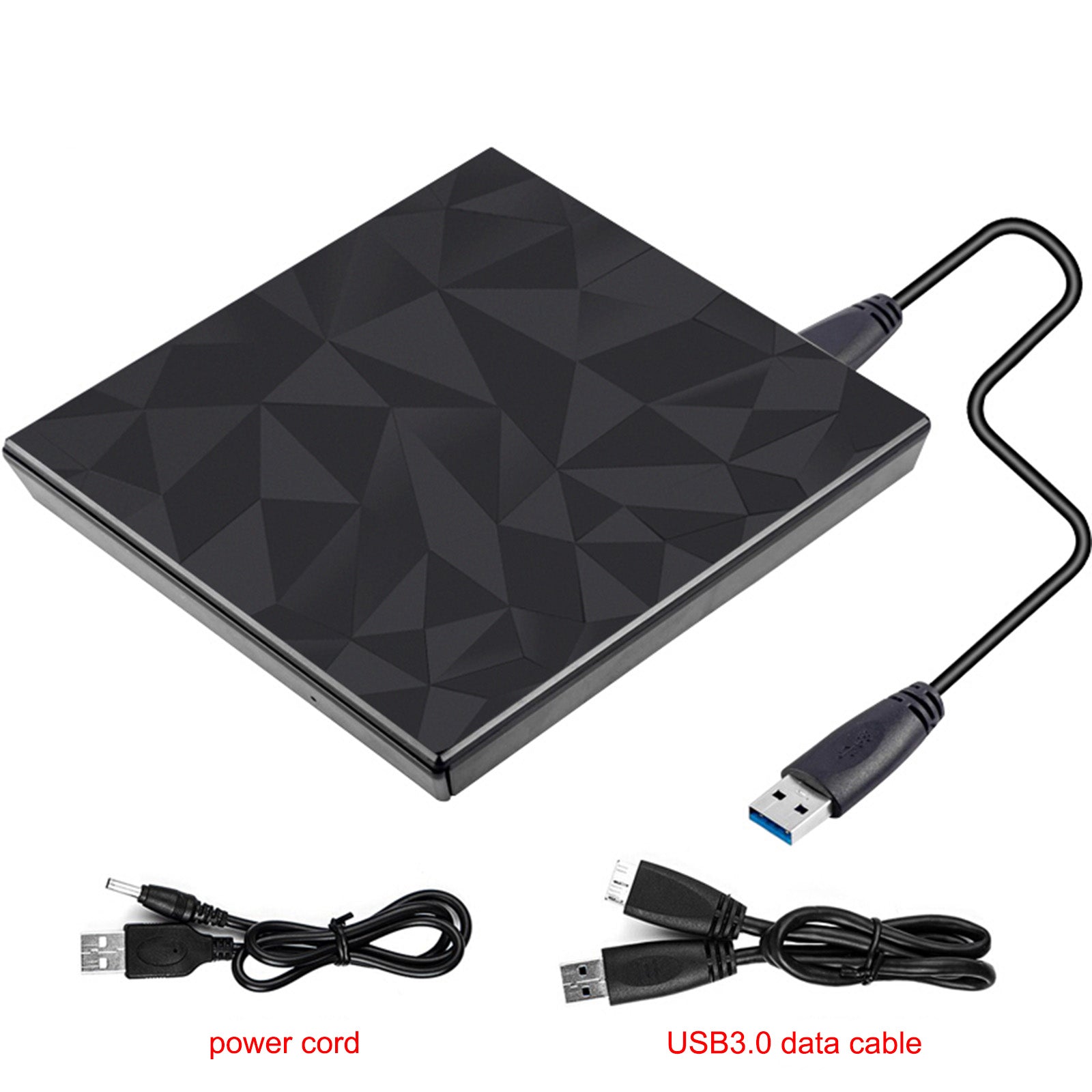 Slim External Cd Dvd Drive Usb3.0 Big Drill Face Writer Burner For Mac Laptop Pc