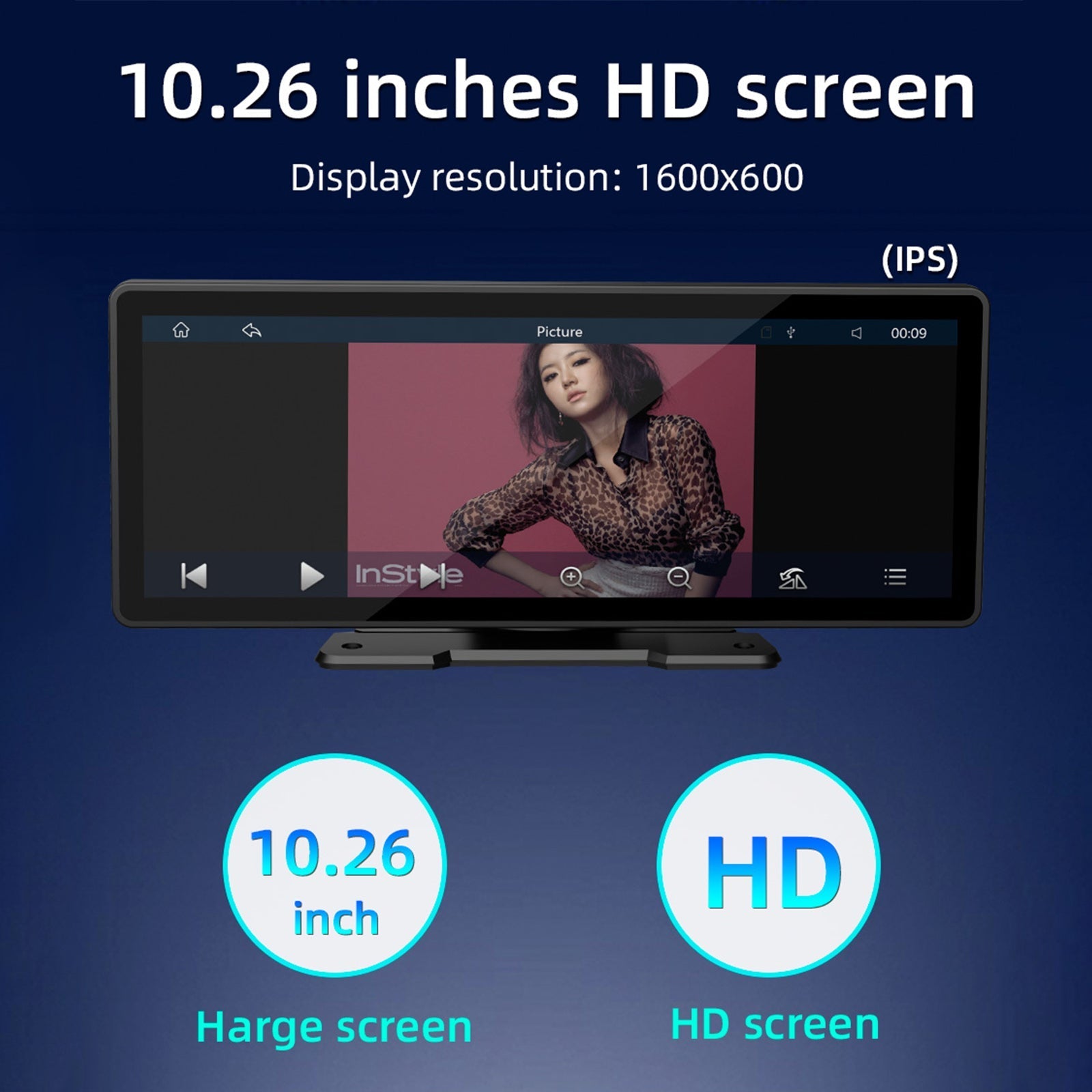 10.77" Wireless Carplay Bluetooth Stereo Radio FM Car MP5 Player + 4 LED Camera