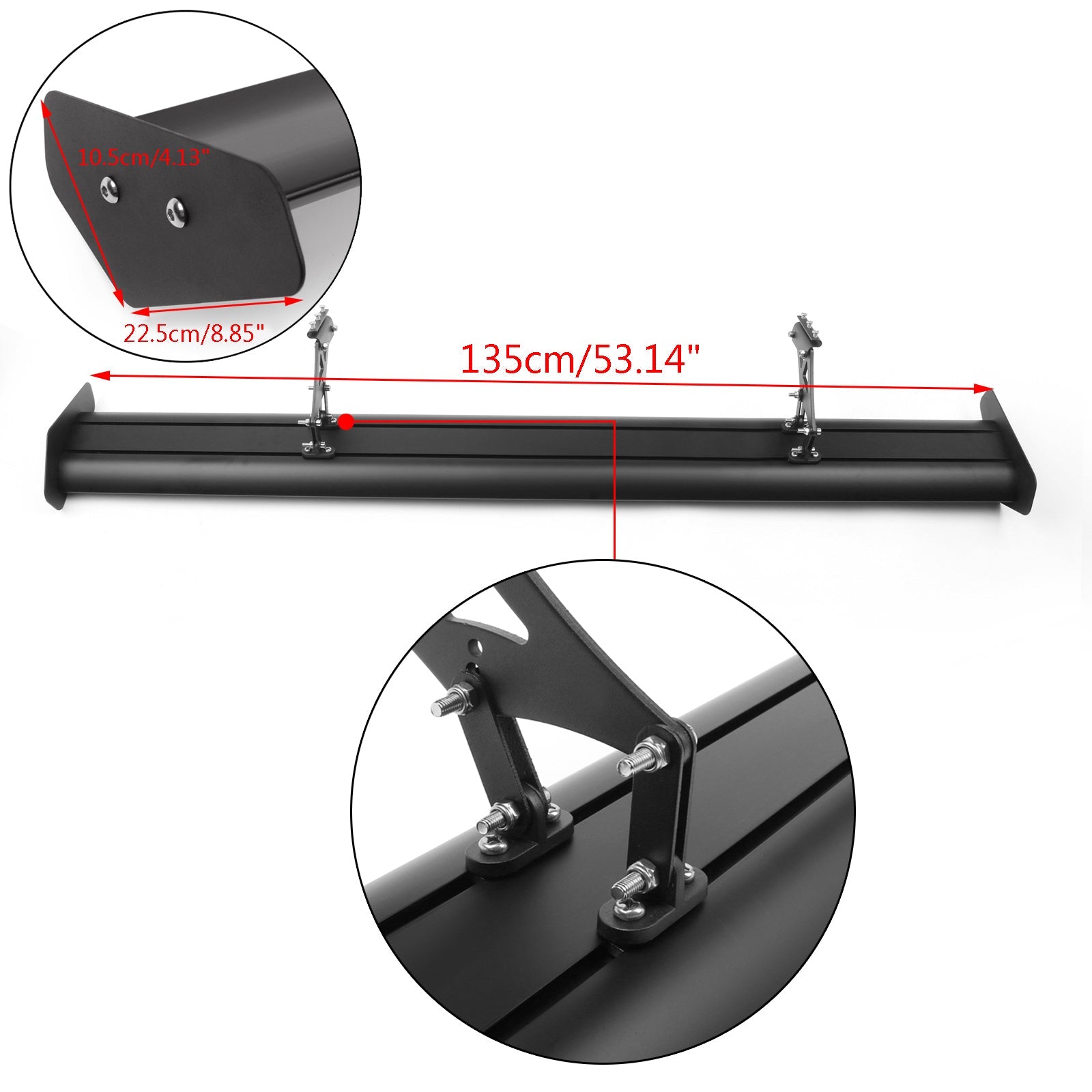 Universal Adjustable Lightweight GT Aluminum Rear Trunk Wing Racing Spoiler