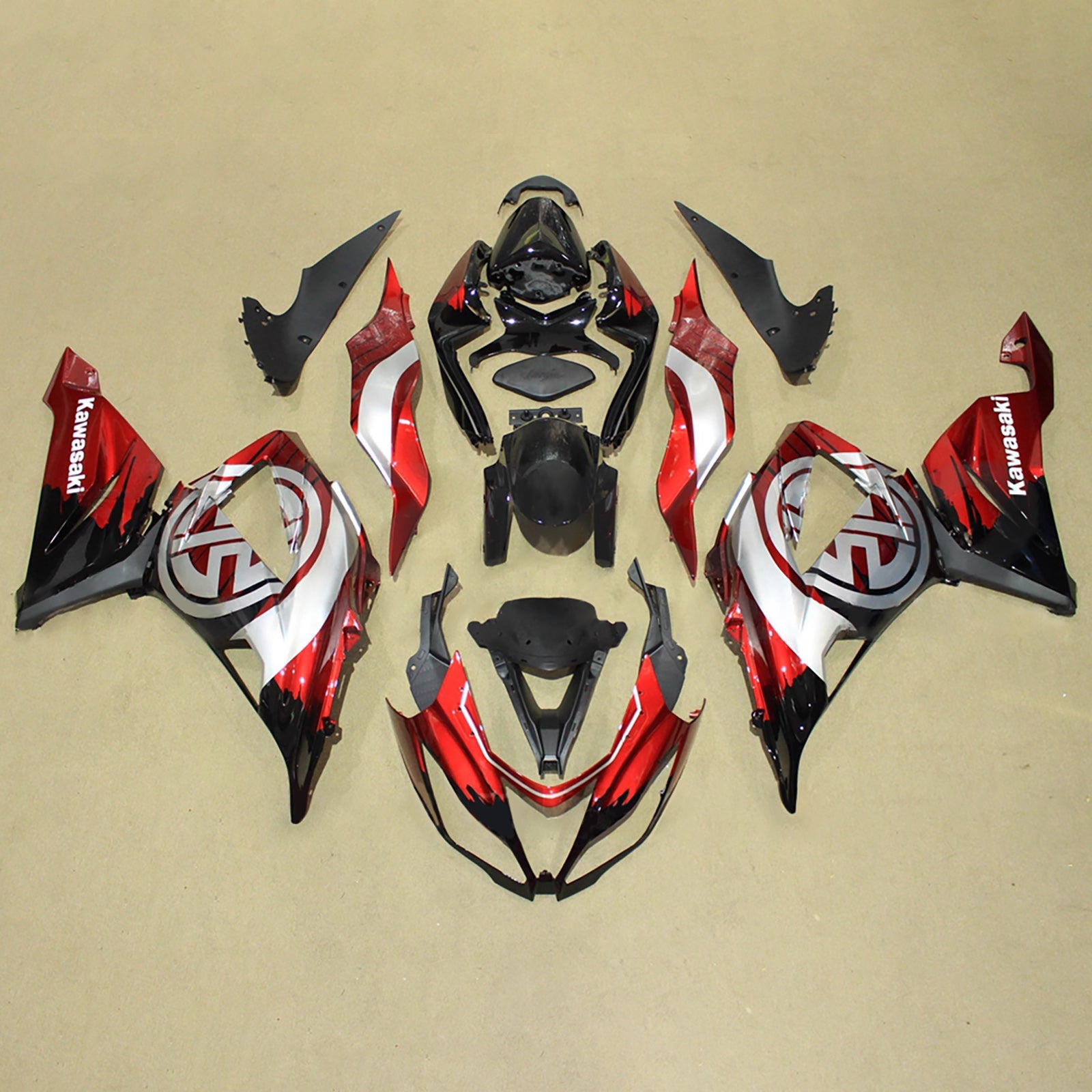 Injection Fairing Kit Bodywork Plastic ABS fit For Kawasaki ZX6R 636 2013-2018
