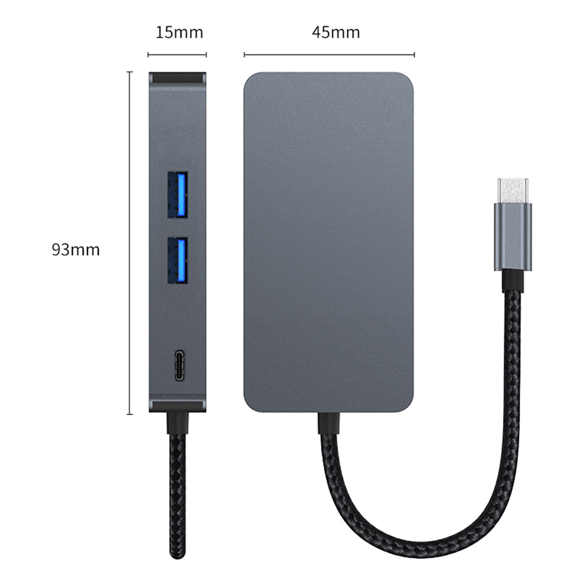 6 in 1 TYPE-C to RJ45 Gigabit USB 3.2 HDMI PD100W Interface Hub Adapter Dock