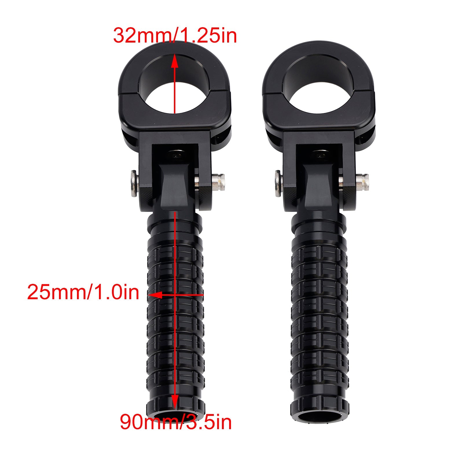 Universal Front Footrests Foot Pegs fit for motorcycle with 1.25" bars