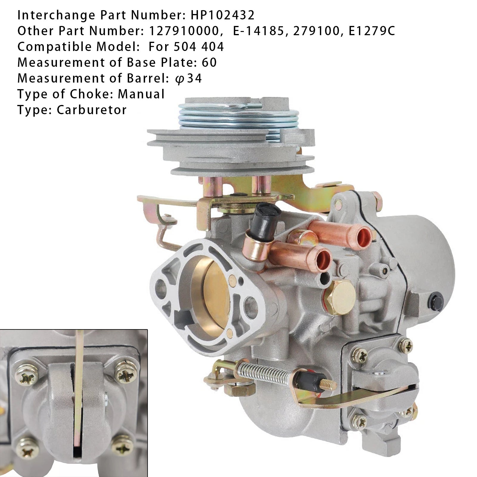 Carburetor 127910000 For Peugeot 404 504 E14185