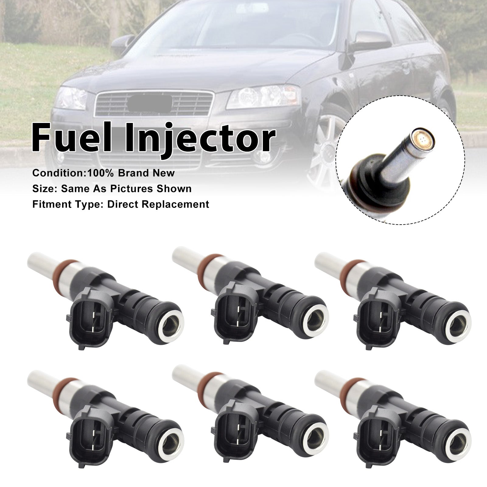6Pcs Fuel Injector For Audi A3 Quattro 06-09 TT Quattro 08-09 0280158121