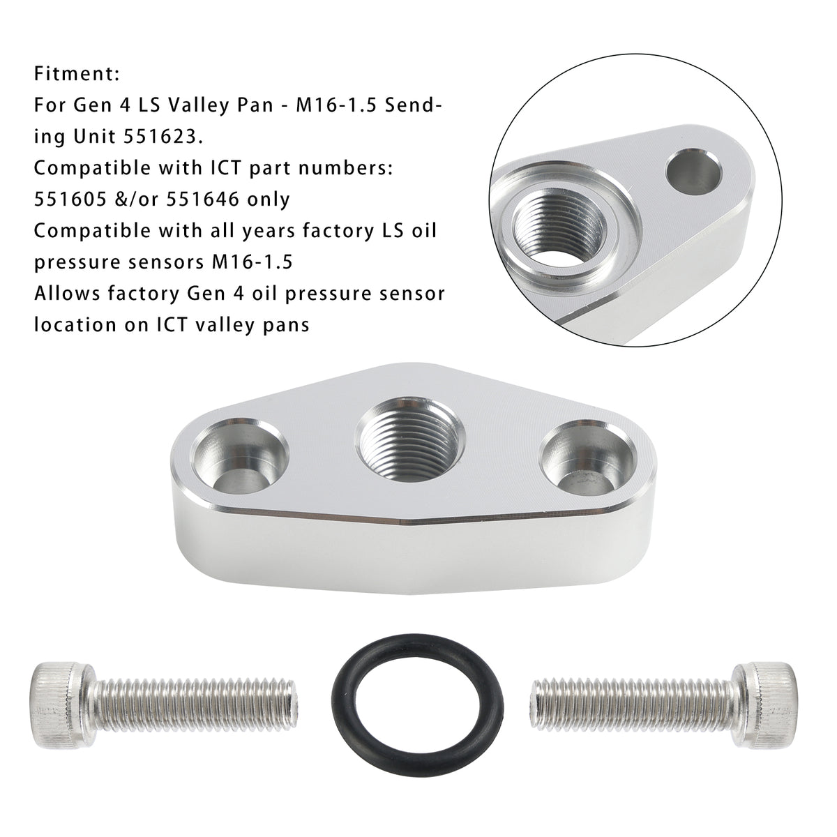 Oil Pressure Sensor Adapter Plate M16 x 1.5 551623