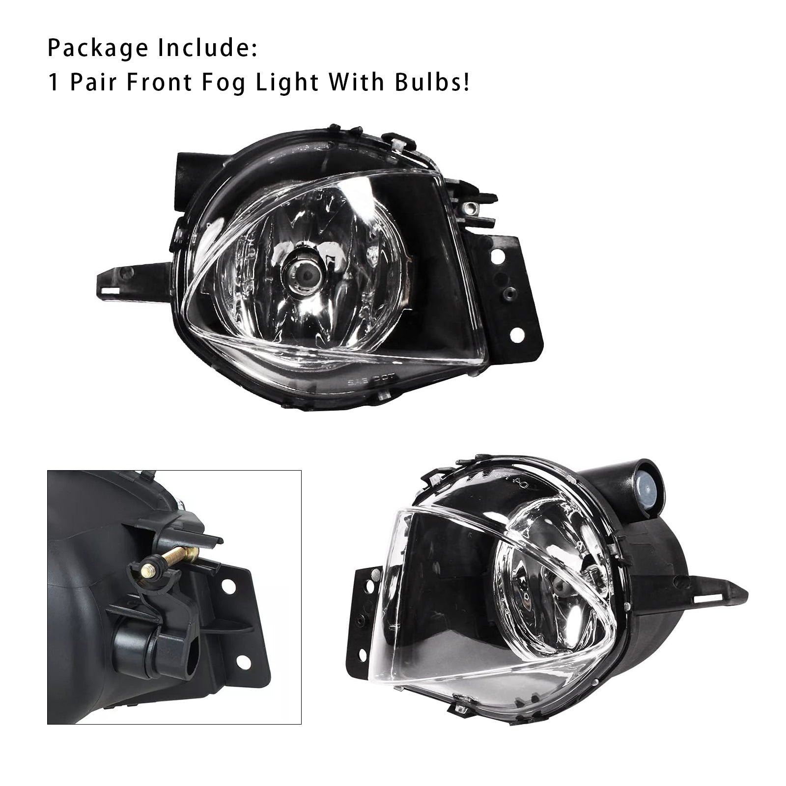 Pair Front Fog Light Lamps Without Bulbs For BMW E90 3-Serise 2006-2008