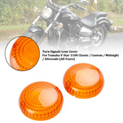 Front/Rear Turn Signals Lens Cover For Yamaha V-Star1100 XVS650 Road Star Amber
