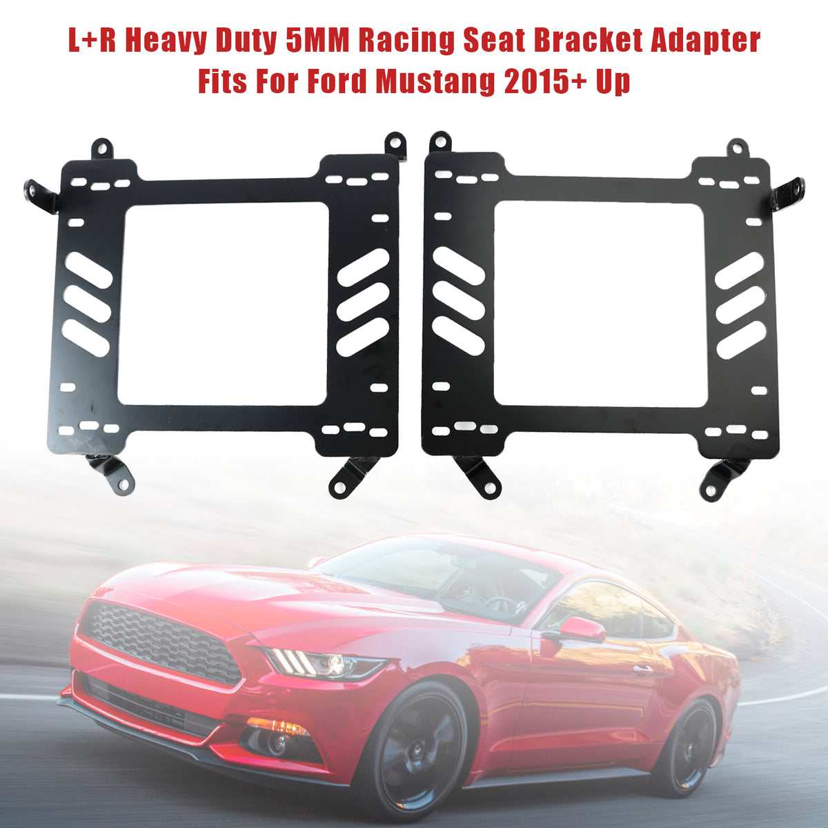 L+R Heavy Duty 5MM Racing Seat Bracket Adapter Fits For Ford Mustang 2015-2022