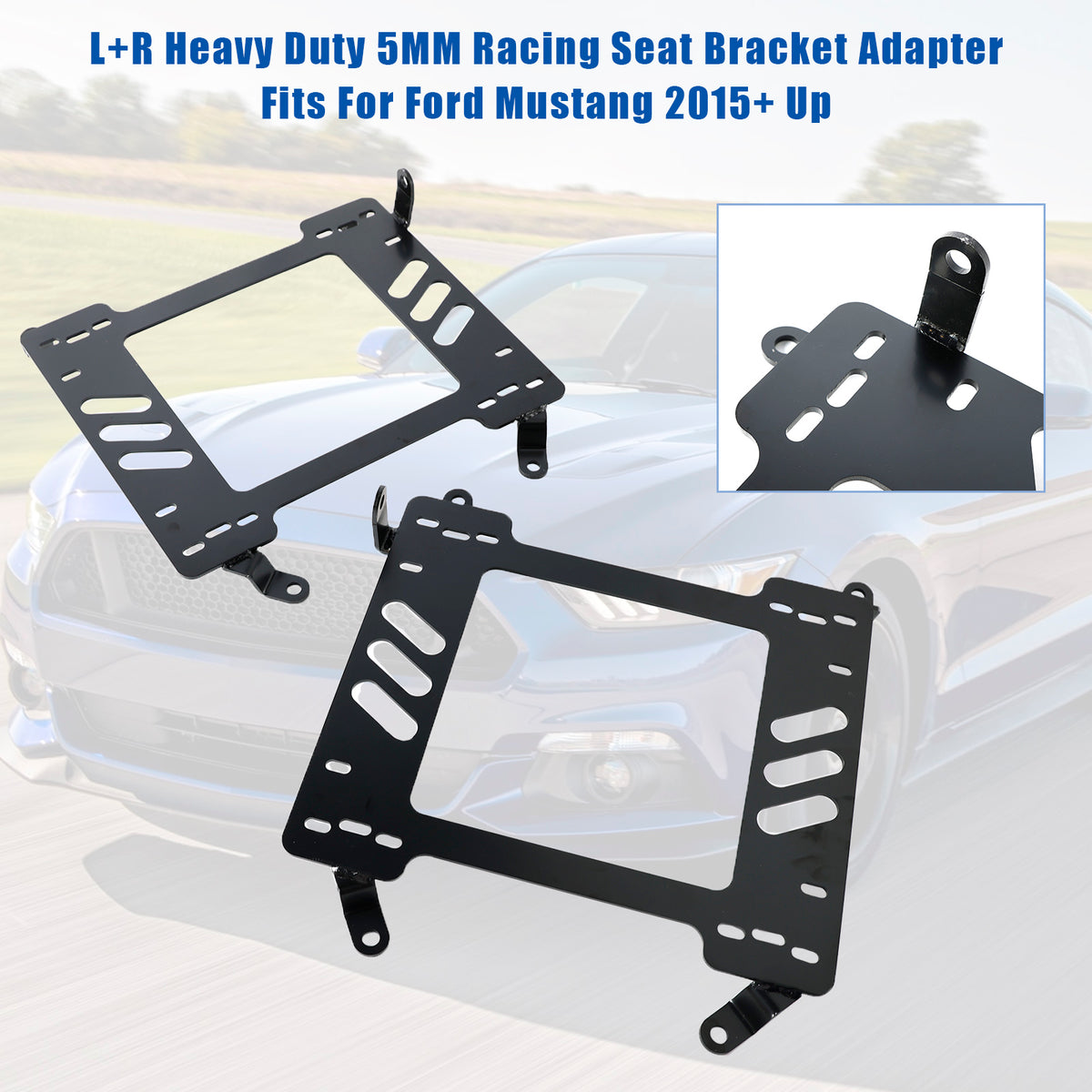 L+R Heavy Duty 5MM Racing Seat Bracket Adapter Fits For Ford Mustang 2015-2022