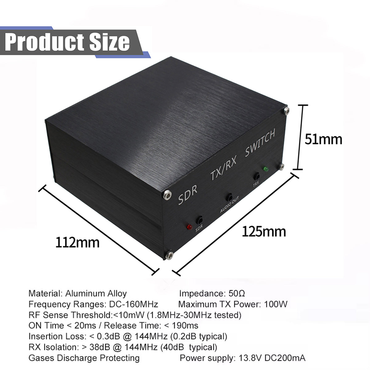 SDR Receive Switch Antenna Sharing Transceiver TR Switch Box 100W DC 160MHz US