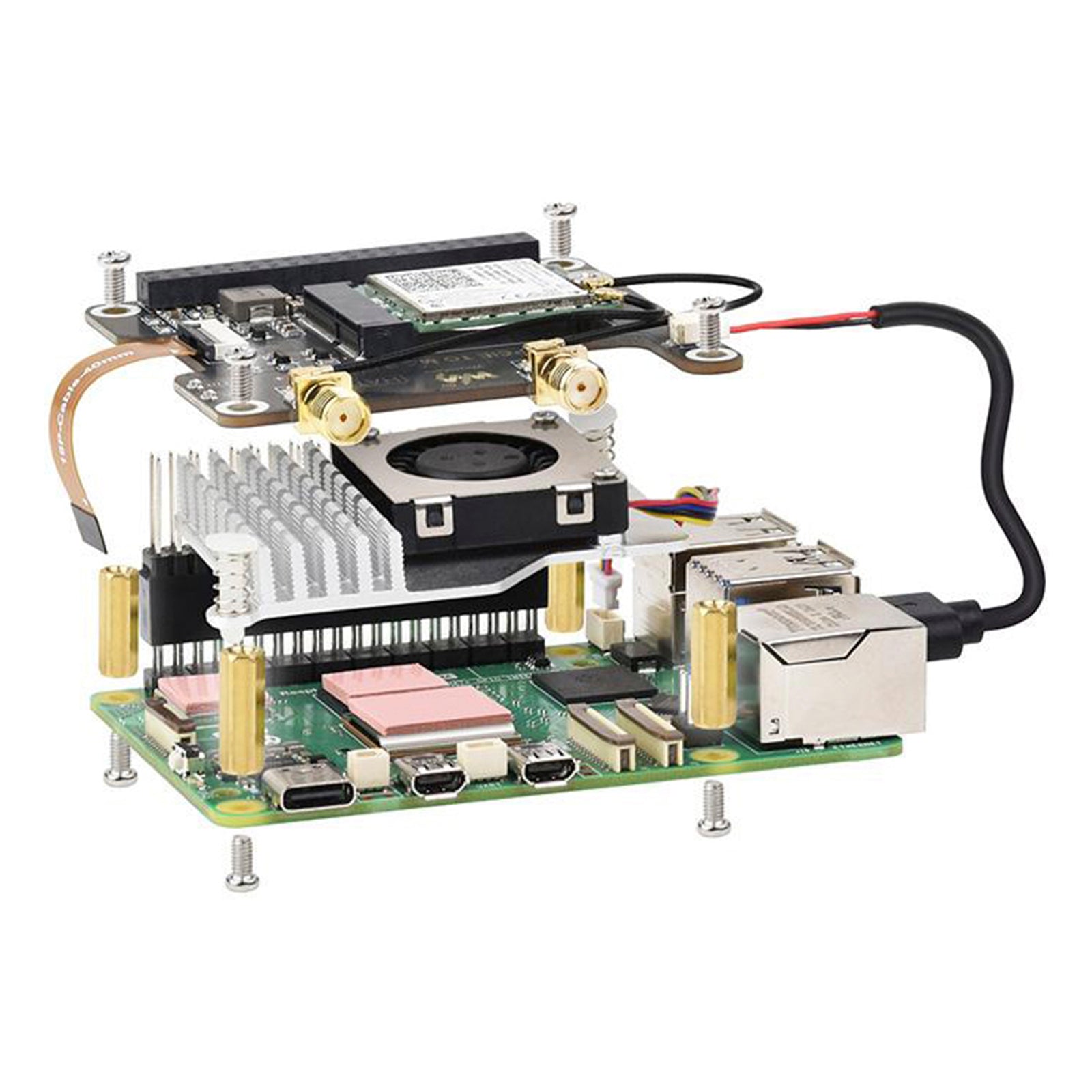 Raspberry Pi 5 PCIe to M.2 E Key Expansion Board For NGFF Wireless Network Card