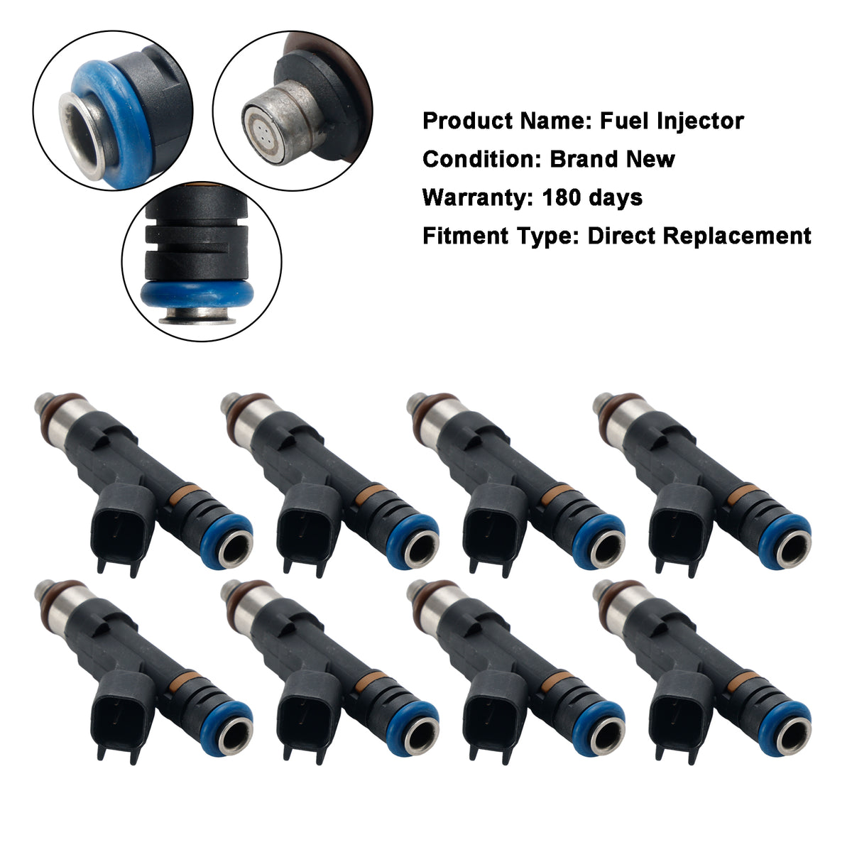 2007-2010 Ford F-350 Super Duty 5.4L 8PCS Fuel Injector 0280158138 7C3E-AB Generic