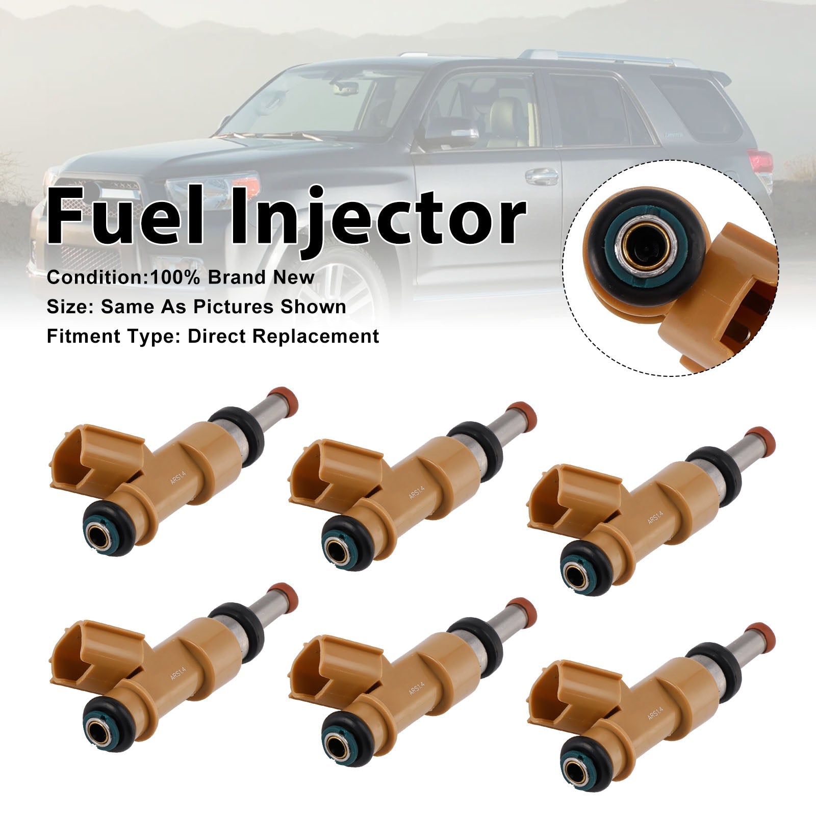 2010-2014 For Toyota FJ Cruiser 4.0L V6 6Pcs Fuel Injector FJ1087 23209-39215