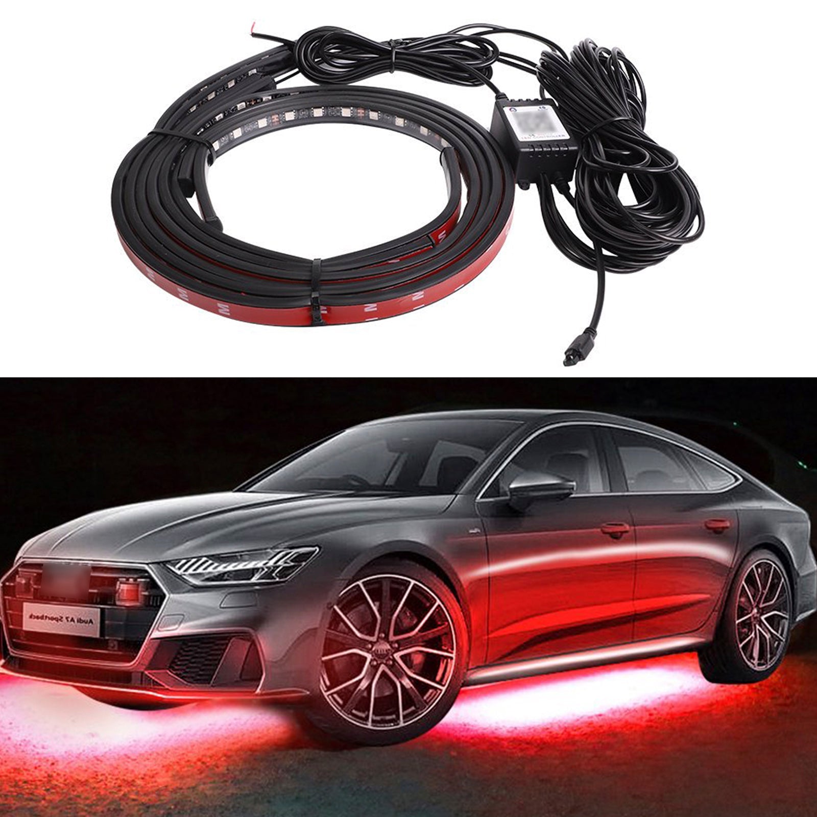4Pcs LED Chassis Light Modified With Fantasy Ambient Light APP+Remote Control 90*2+120*2