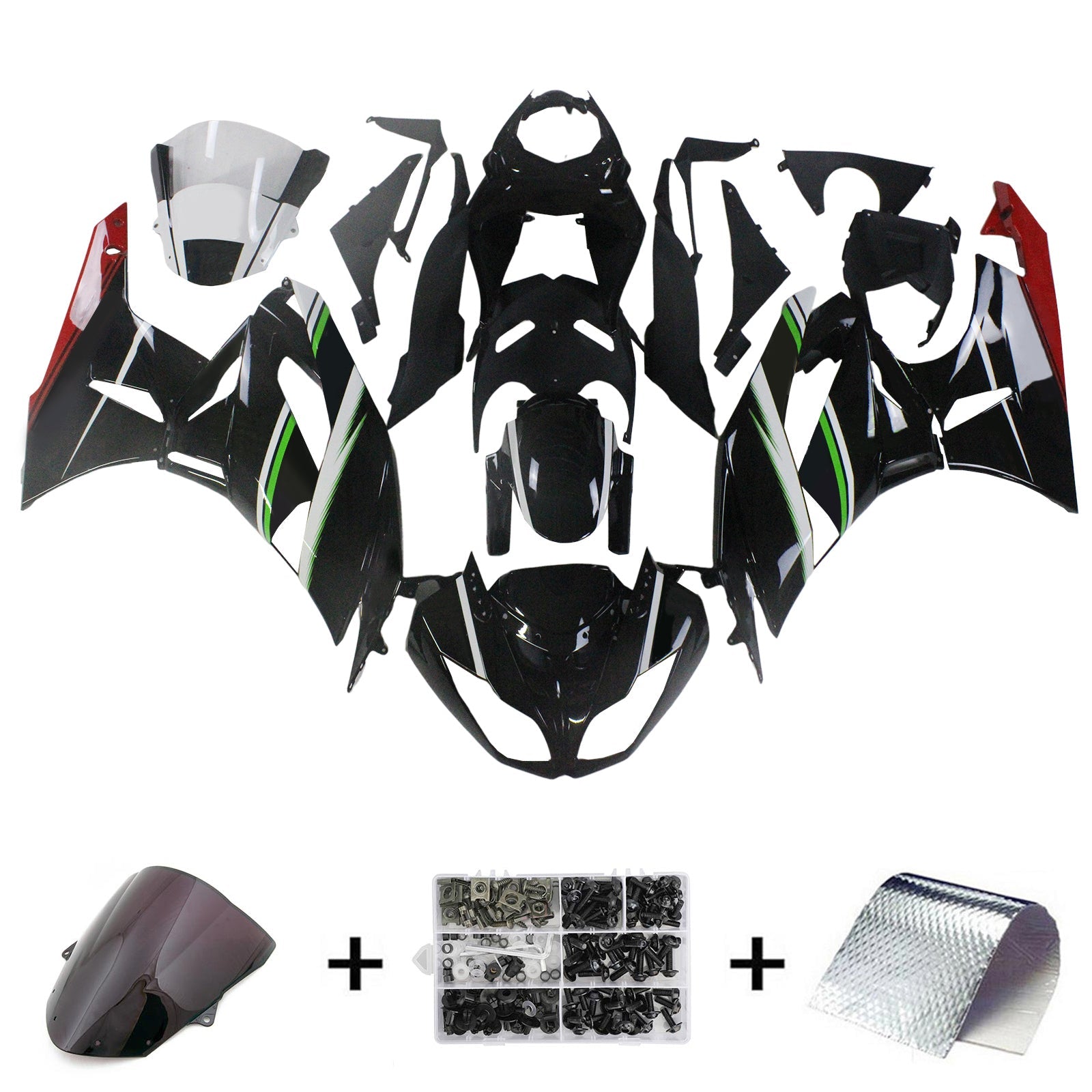 Injection Fairing Kit Bodywork Plastic ABS fit For Kawasaki ZX6R 636 2009-2012