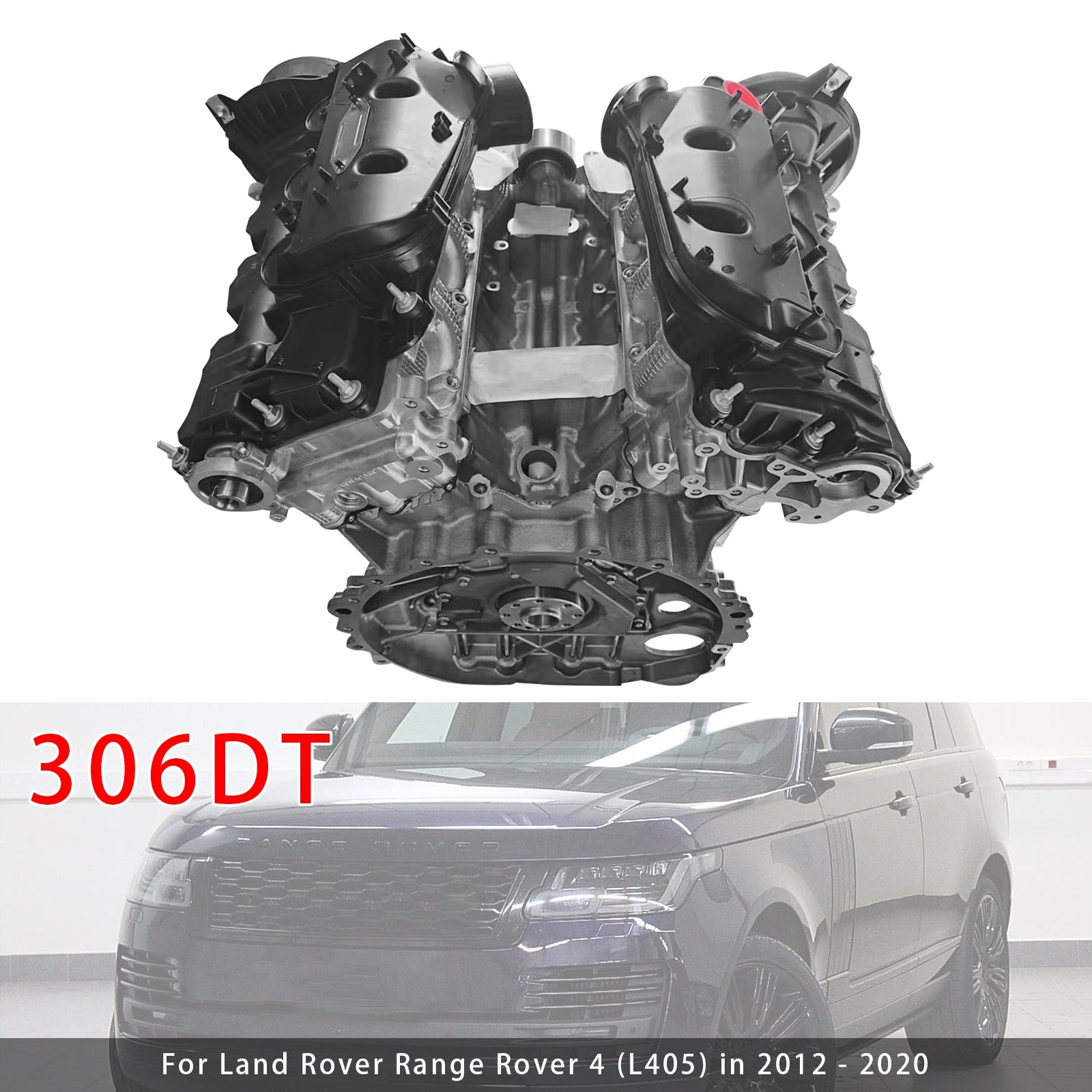 Long Block Engine For Land Rover Range X250 306DT 3.0T Tdv6 Diesel 2009-2021 New