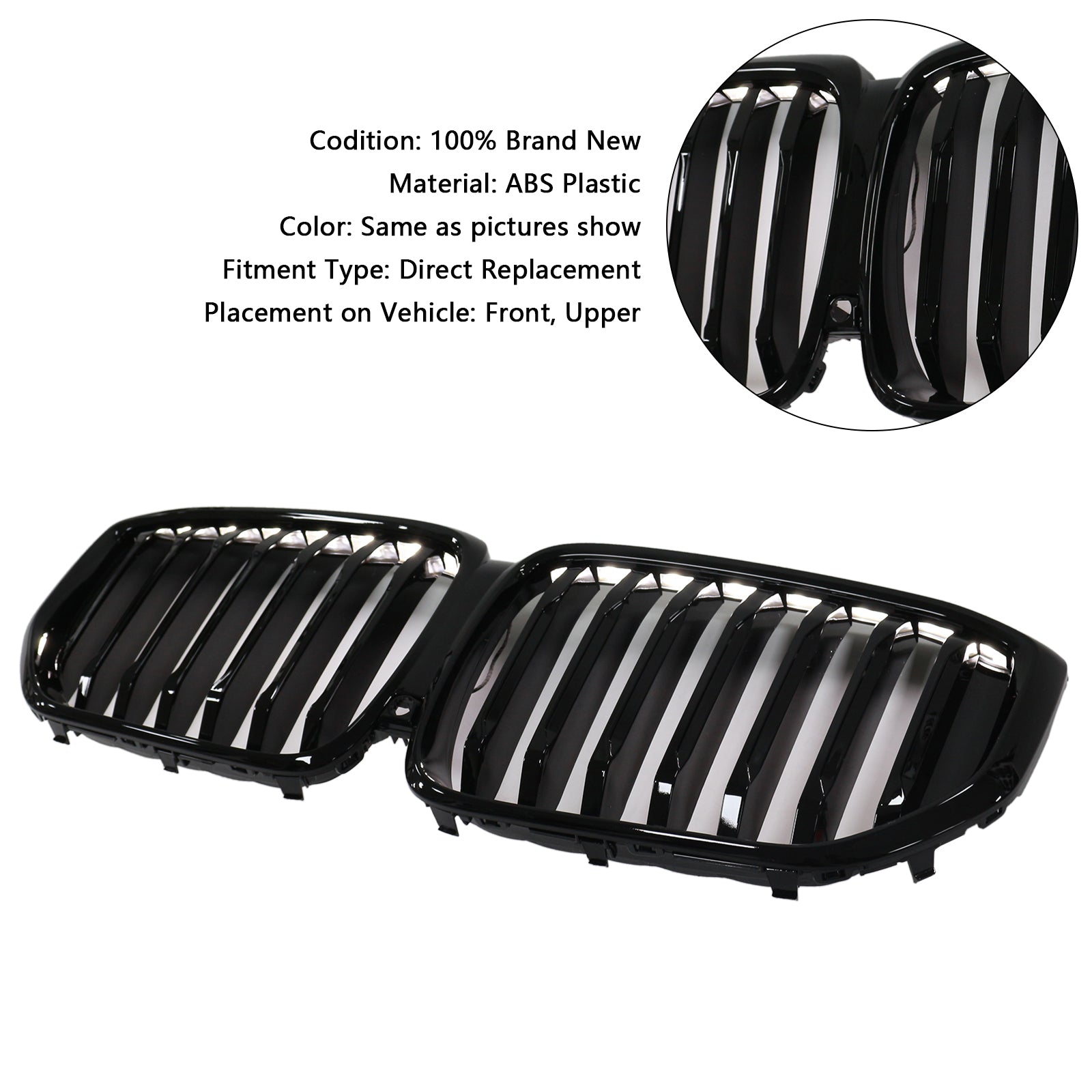 2019-2022 BMW X5 G05 M-Performance Gloss Black Front Kidney Grille Grill 51137454887