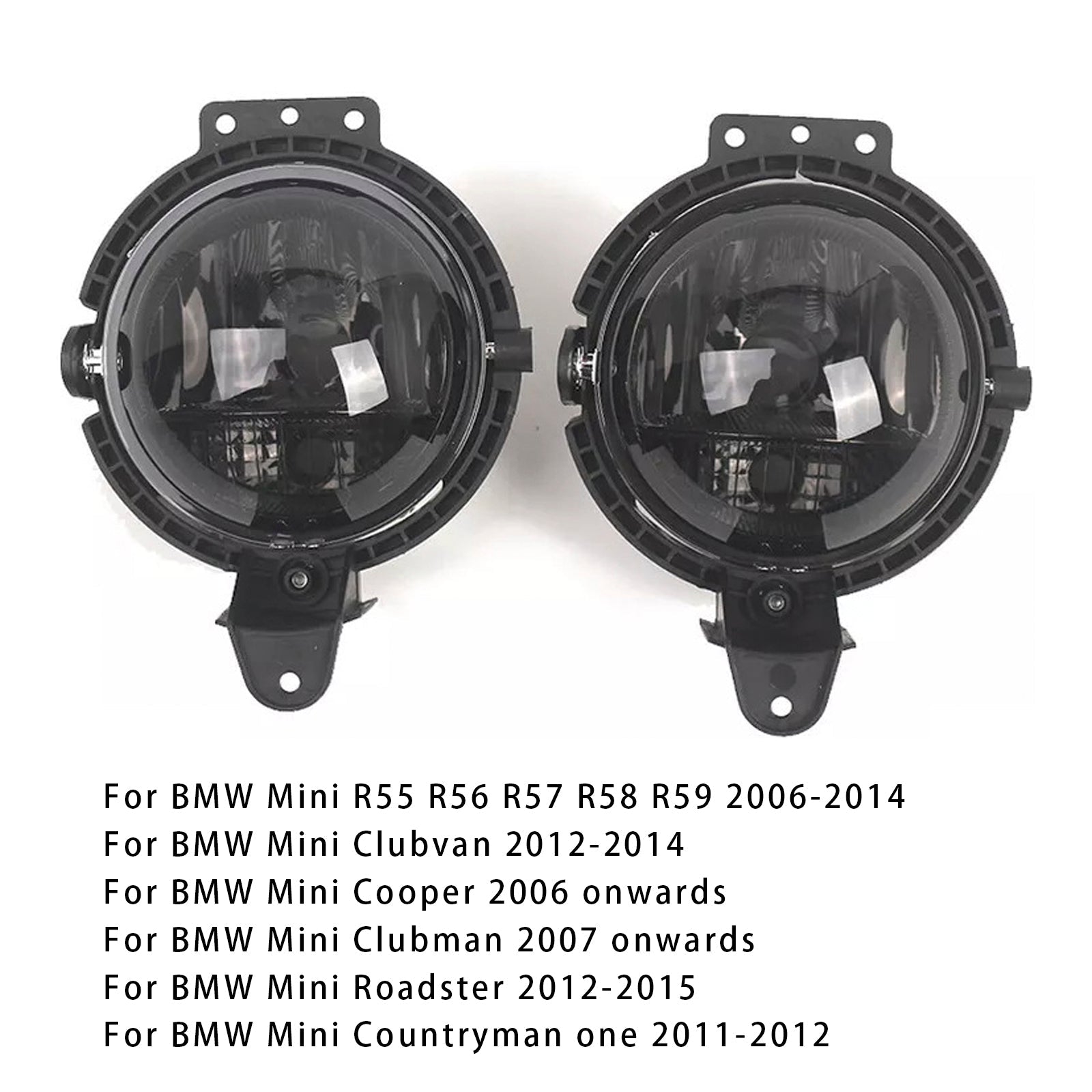 Pair Front Bumper Fog Light For Mini R55 R56 R58 R59 R60 63172751295 Smoke Lens