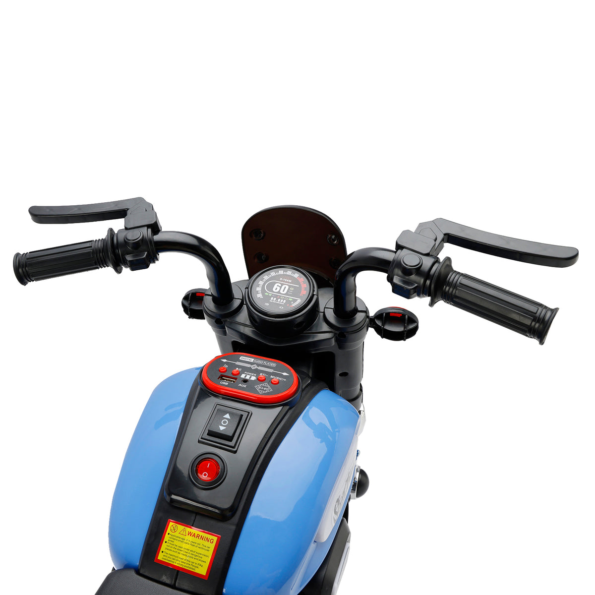 3 Wheel Kids Ride On Motorcycle 6V Powered Electric Dual Drive Toy Car Blue