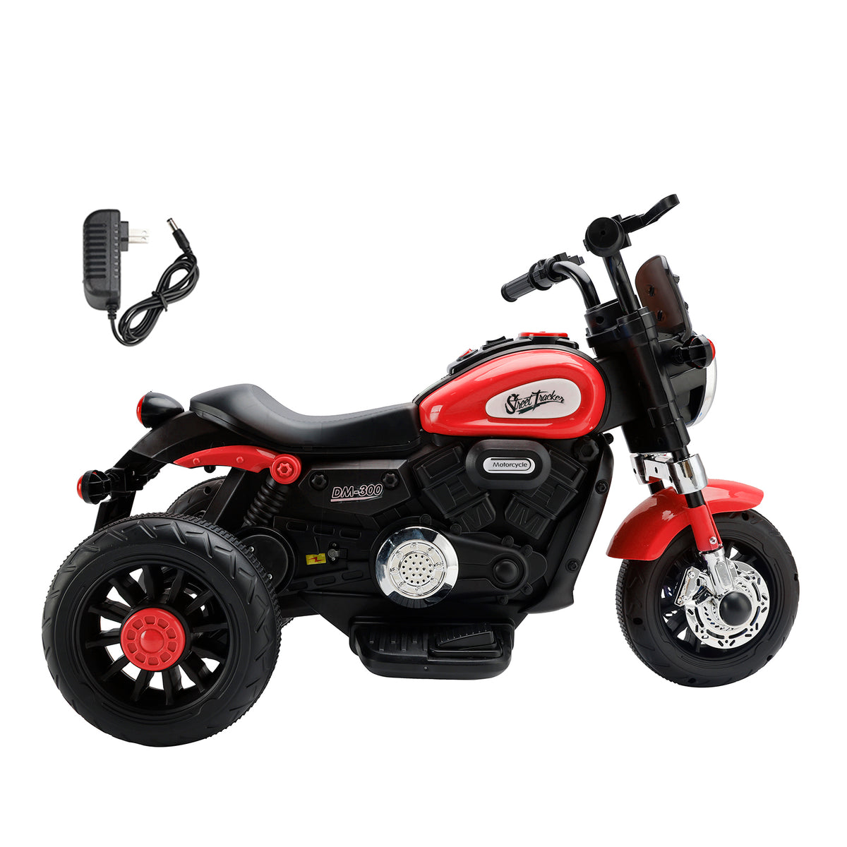 3 Wheel Kids Ride On Motorcycle 6V Powered Electric Dual Drive Toy Car Red