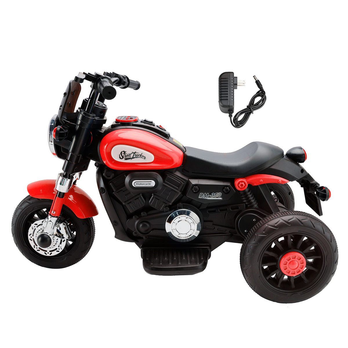 3 Wheel Kids Ride On Motorcycle 6V Powered Electric Dual Drive Toy Car Red