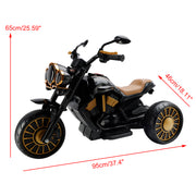 3 Wheel Kids Ride On Motorcycle Electric Dual Drive Toy Car With LED Light Black