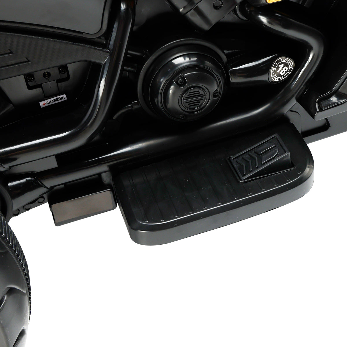 3 Wheel Kids Ride On Motorcycle Electric Dual Drive Toy Car With LED Light Black