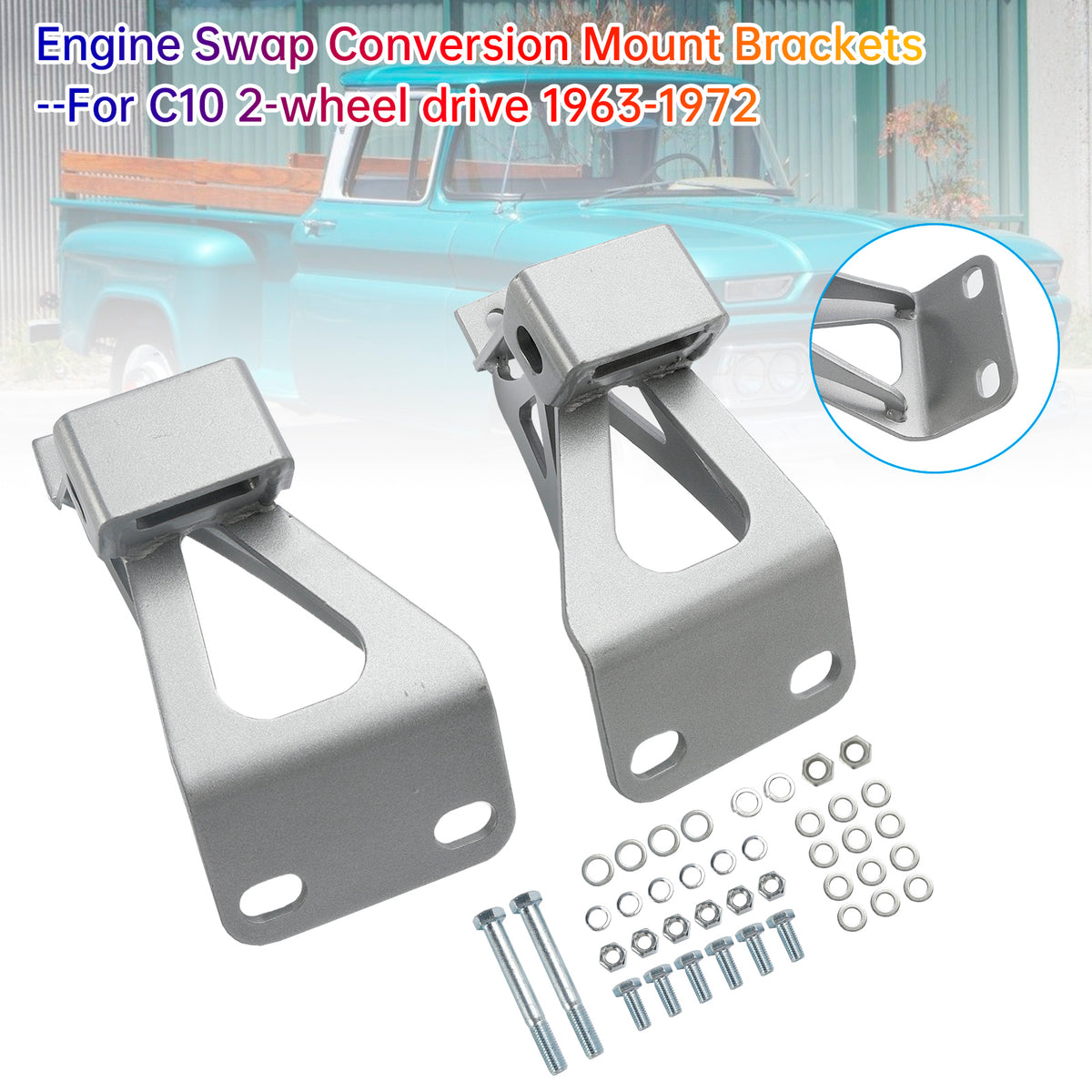 Engine Mounts Brackets for Chevy C10 For GMC Truck Small Block V8 1963-1972