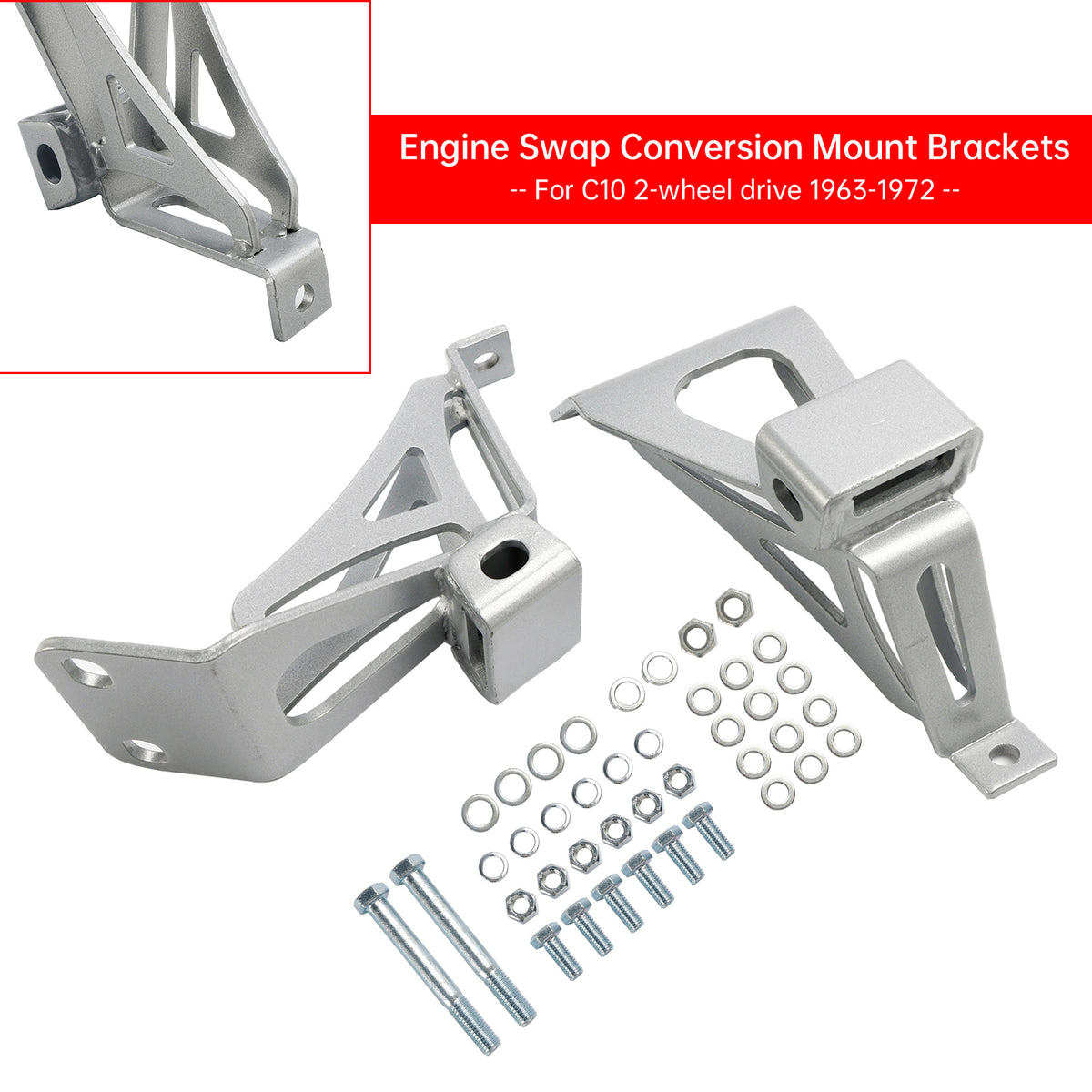 Engine Mounts Brackets for Chevy C10 For GMC Truck Small Block V8 1963-1972