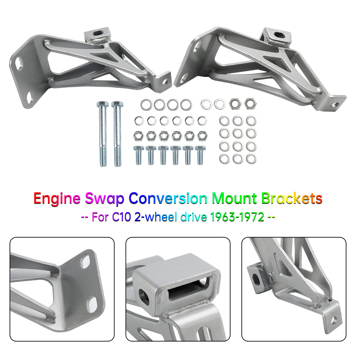Engine Mounts Brackets for Chevy C10 For GMC Truck Small Block V8 1963-1972